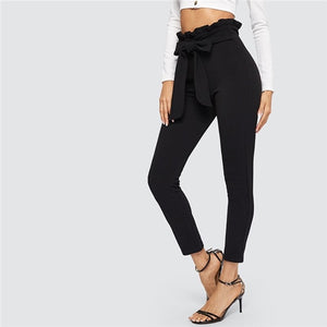 Paperbag High Waist Skinny Pants