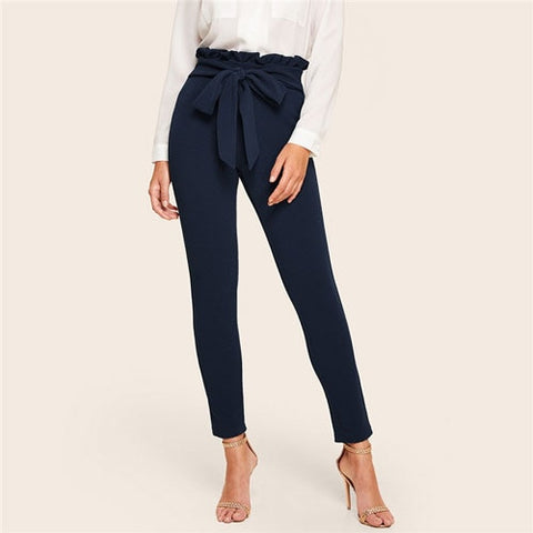 Paperbag High Waist Skinny Pants