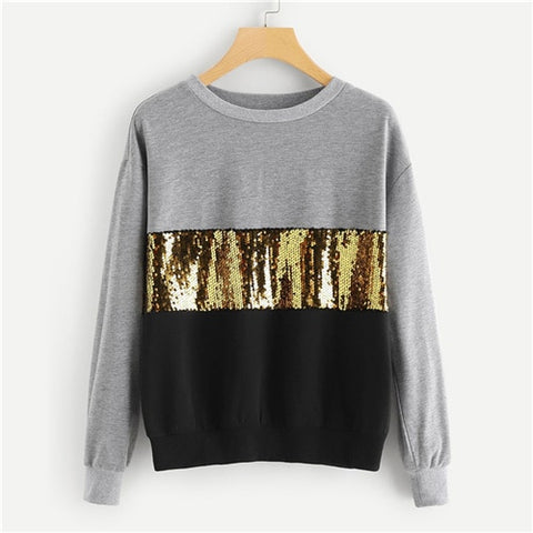 Sequin Colorblock Sweatshirt