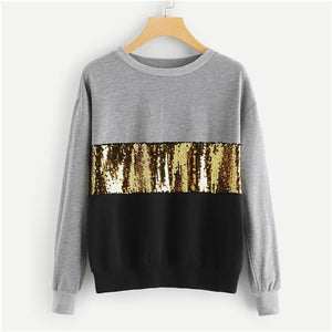 Sequin Colorblock Sweatshirt