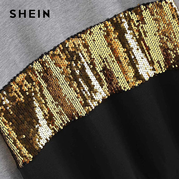 Sequin Colorblock Sweatshirt