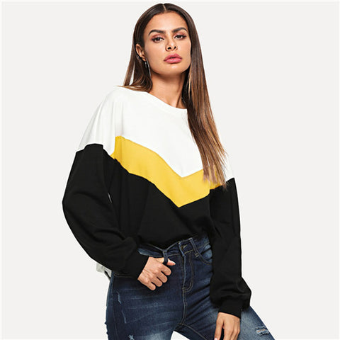Colorblock Pullover Sweatshirt