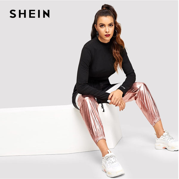 Metallic Panel Colorblock Sweatpants