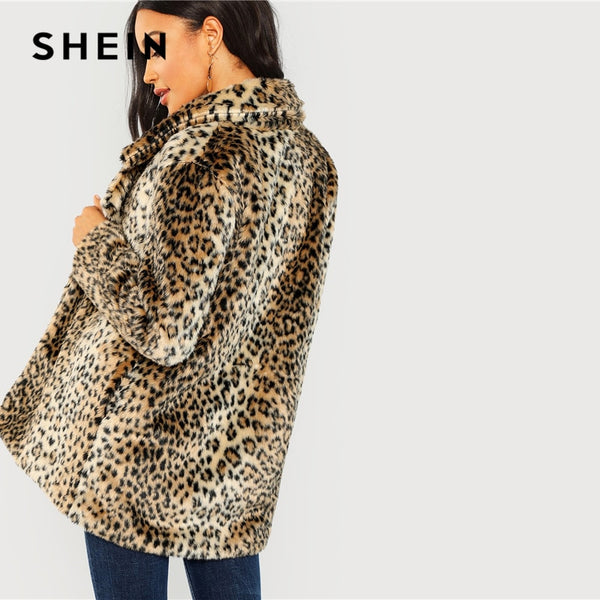 Leopard Print Fuzzy Coat
