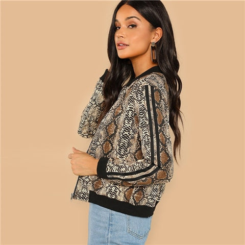 Snakeskin Colorblock Jacket