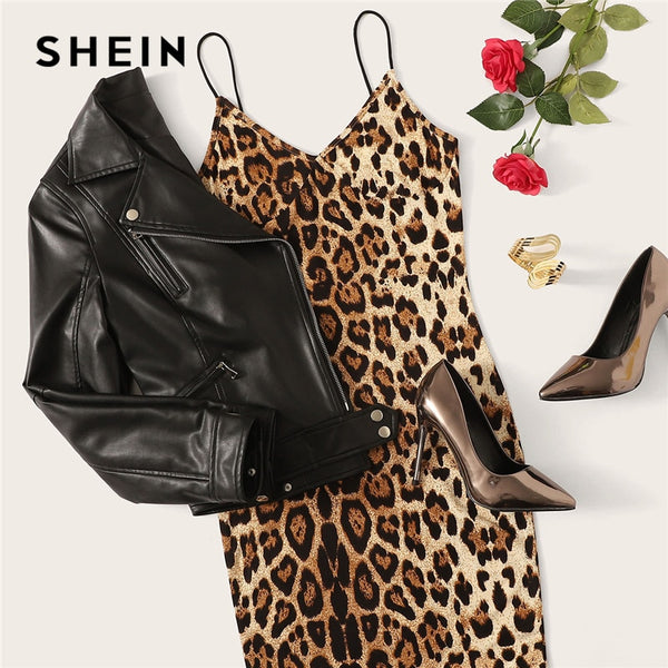 Leopard Print Sleeveless Pencil Dress