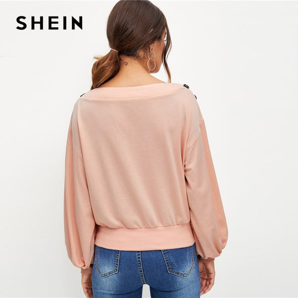 Pink Lantern Sleeve Sweater