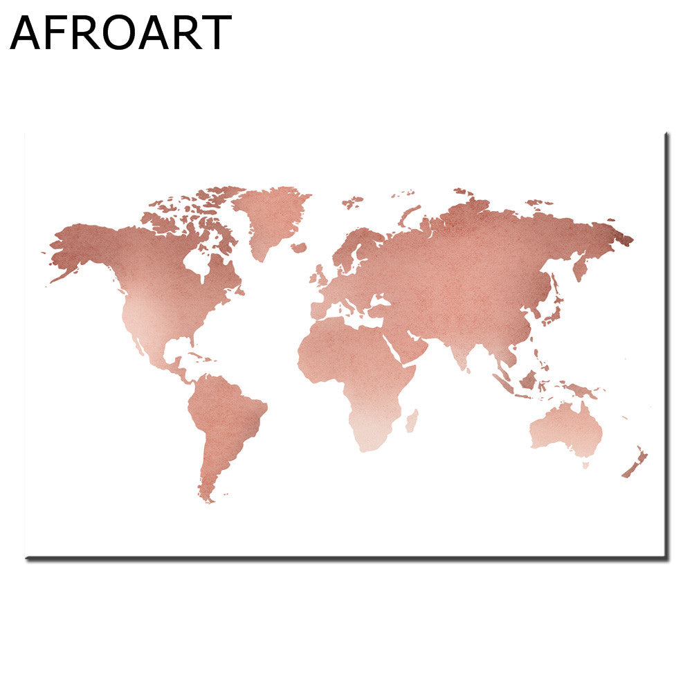 Watercolor World Map Wall Art Canvas
