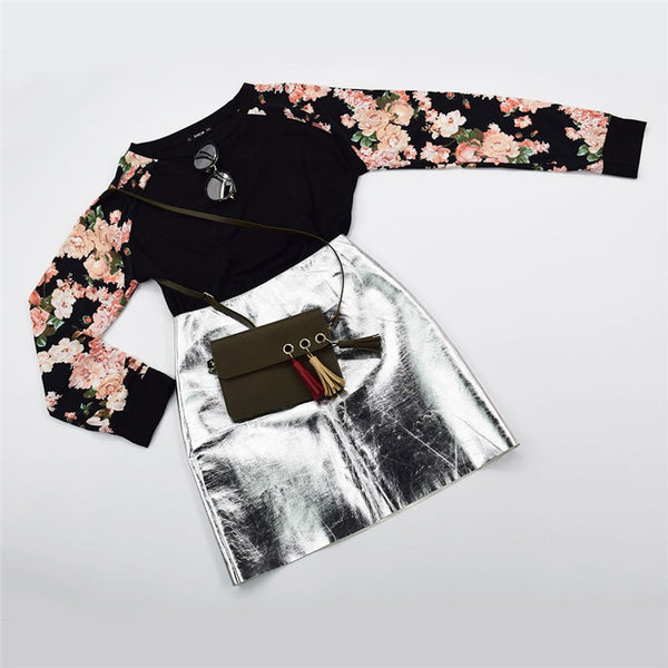 Floral Print Raglan Sleeve Top