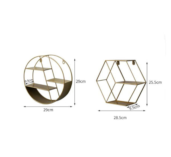 Geometric Metal Decorative Shelf