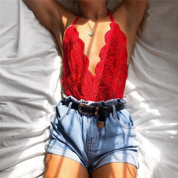 Lace Backless Bodysuit