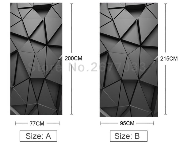 Black Geometric Self Adhesive Door Decal