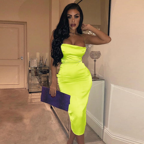 Satin Lace Up Party Dress