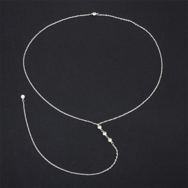 Drop Crystal Pendant Back Chain