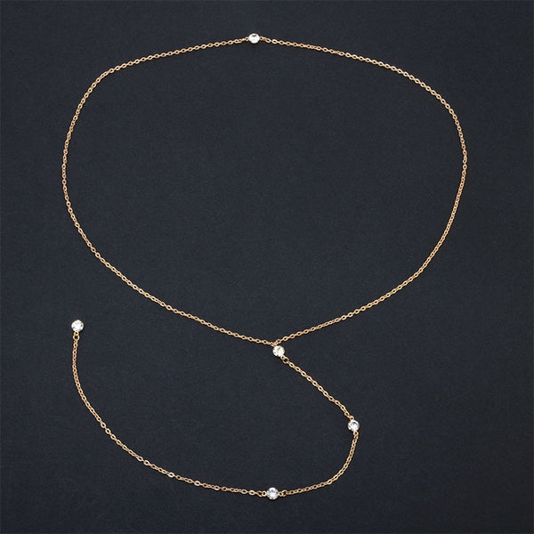 Drop Crystal Pendant Back Chain