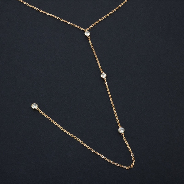 Drop Crystal Pendant Back Chain