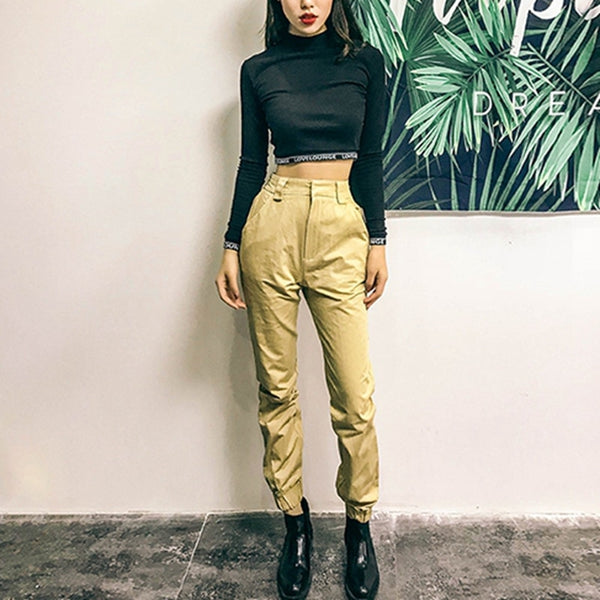 High Waist Cargo Style Joggers