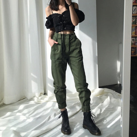 High Waist Cargo Style Joggers
