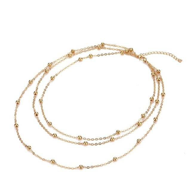 Multi-Layer Choker Pendant Necklace
