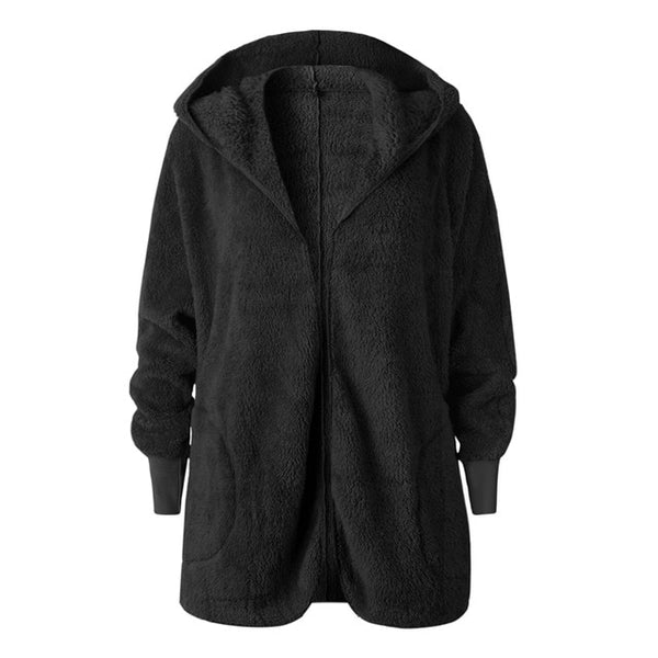 Shaggy Hooded Faux Fur Coat