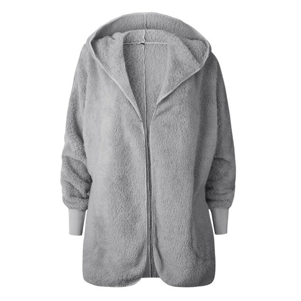 Shaggy Hooded Faux Fur Coat