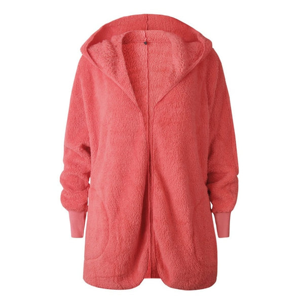 Shaggy Hooded Faux Fur Coat