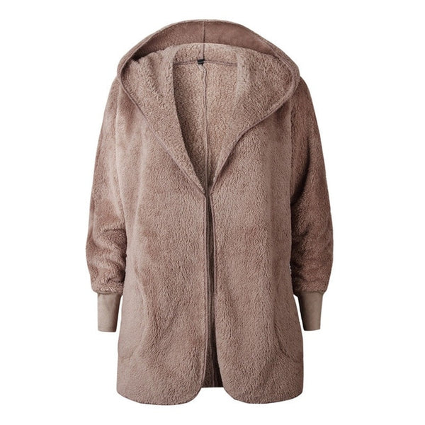 Shaggy Hooded Faux Fur Coat