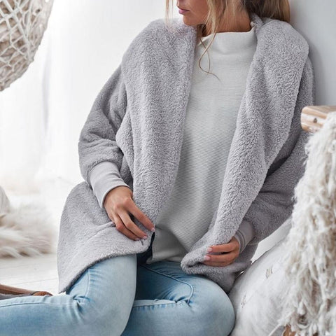 Shaggy Hooded Faux Fur Coat