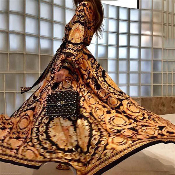 Long Sleeve Printed Dress