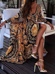 Long Sleeve Printed Dress