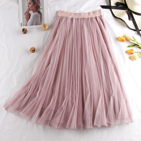 Tulle Midi Skirt