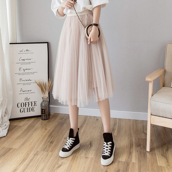 Tulle Midi Skirt