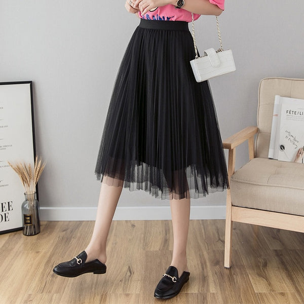 Tulle Midi Skirt