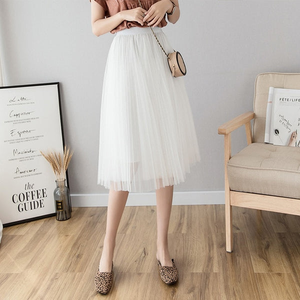 Tulle Midi Skirt