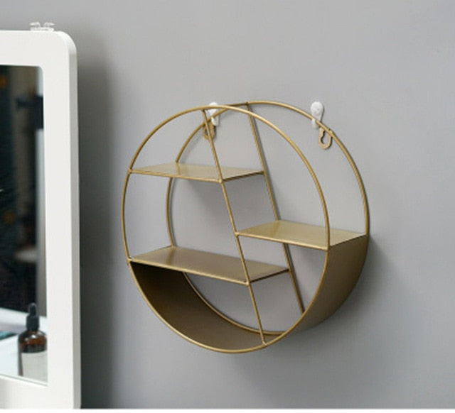 Geometric Metal Decorative Shelf