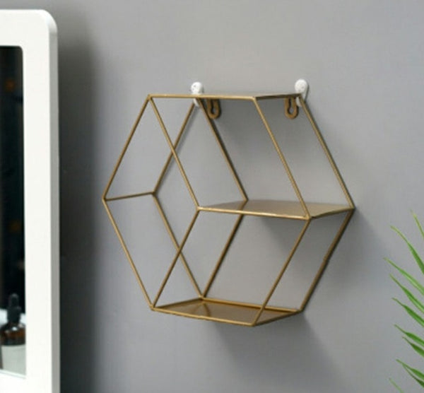 Geometric Metal Decorative Shelf