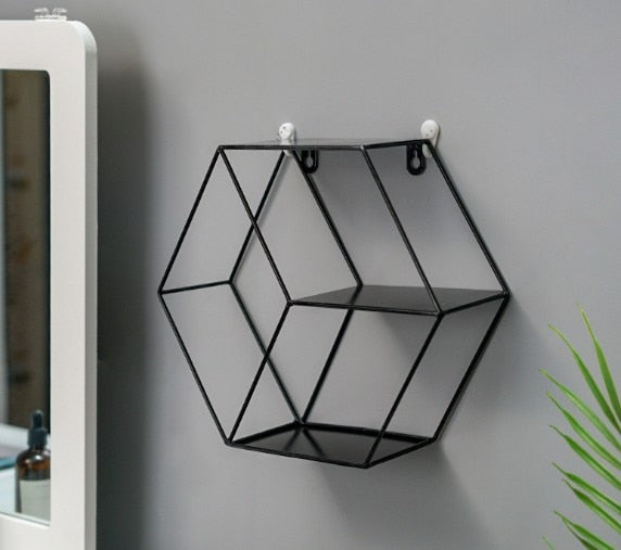 Geometric Metal Decorative Shelf